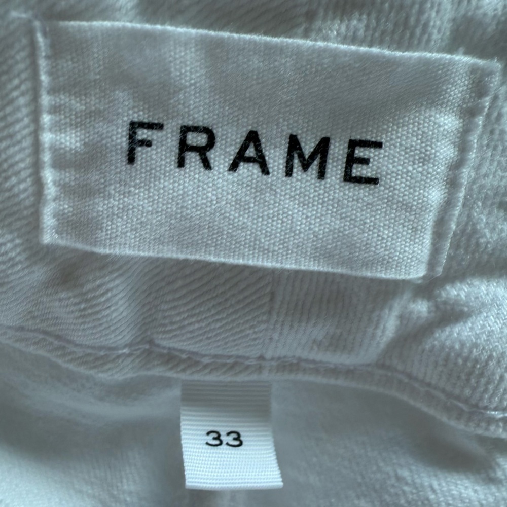 FRAME Le Hardy High-Rise Wide-Leg Jeans Blanc White Denim Women’s Size 33 - Picture 12 of 14